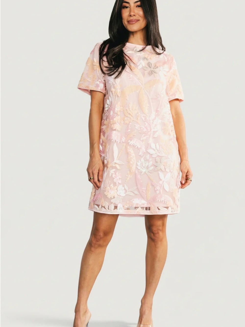 Baltic born Pink Floral Embroidered Shift Dress